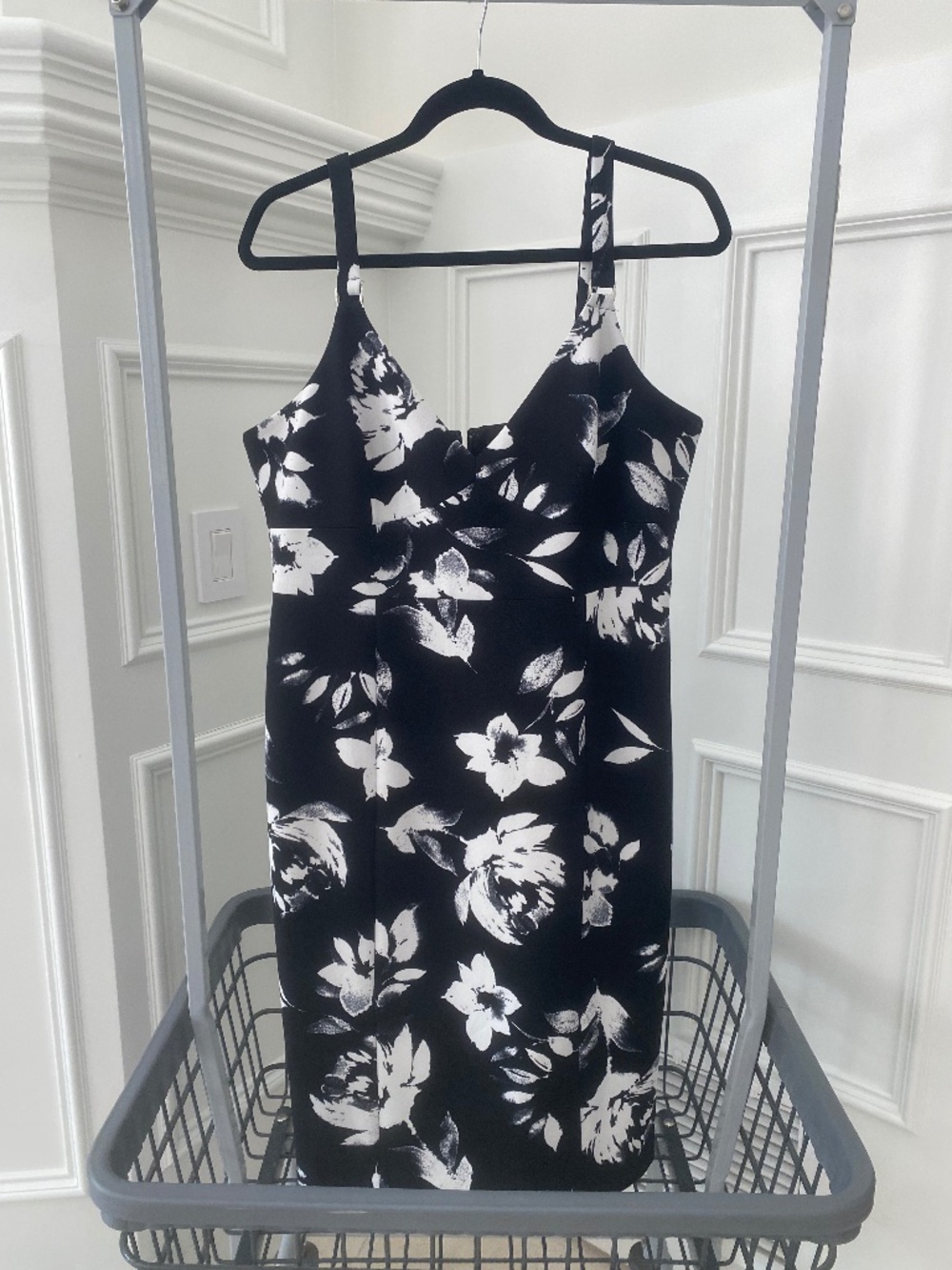 Ivanka Trump Formal Black and White Flower Dress- Size 14